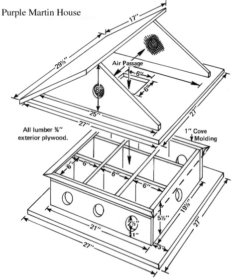 How To Build Simple Purple Martin House Plans PDF Plans